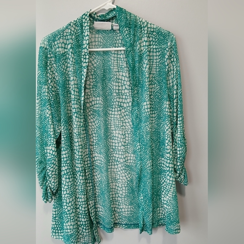 Susan Graver Liquid Knit Coverup Duster Top Womens Size XL Resort Officewear